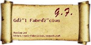 Gál Fabrícius névjegykártya