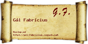 Gál Fabrícius névjegykártya